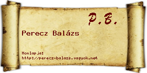 Perecz Balázs névjegykártya